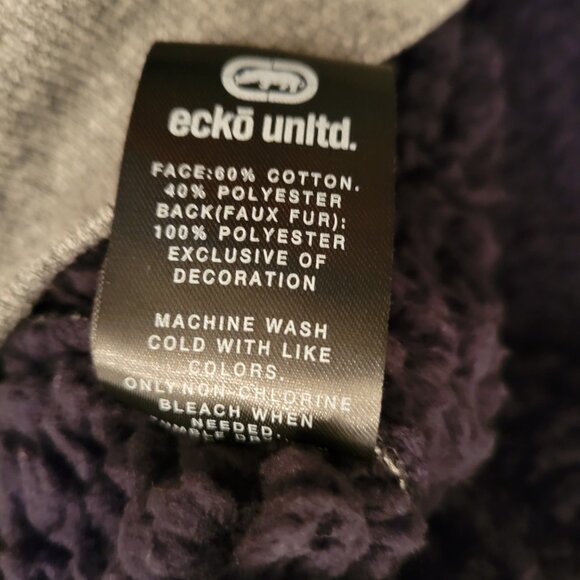 Ecko Unltd Mens Full Zip Warm Activewear Hoodie Spell Out Logo Gray Size 2XL - Picture 5 of 9